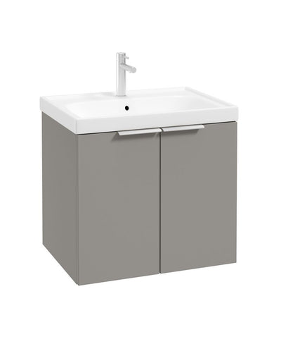 Stockholm Wall Hung 60Cm Two Door Unit Matt Khaki-Brushed Chrome Handles