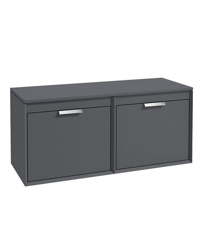 Fjord Wall Hung 120Cm Four Drawer Countertop Unit Matt Midnight Grey-Brushed Chrome Handles