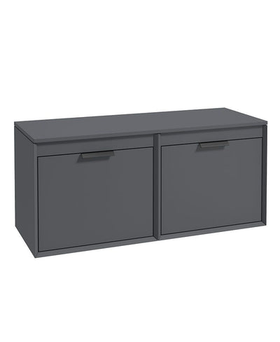 Fjord Wall Hung 120Cm Four Drawer Countertop Unit Matt Midnight Grey-Matt Black Handles