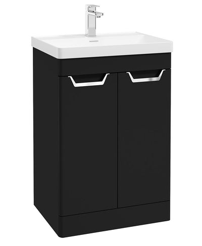 Freya Floorstanding 60Cm Two Door Unit Matt Black-Chrome Handles