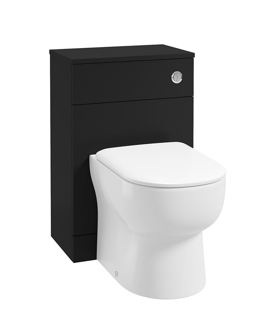 Scandinavian Back To Wall Unit & Cistern Matt Black