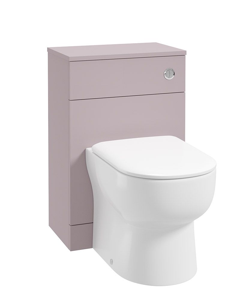 Scandinavian Back To Wall Unit & Cistern Matt Cashmere Pink
