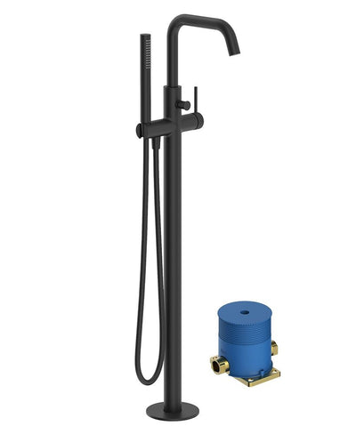 Alita Floorstanding Bath Shower Mixer Matt Black