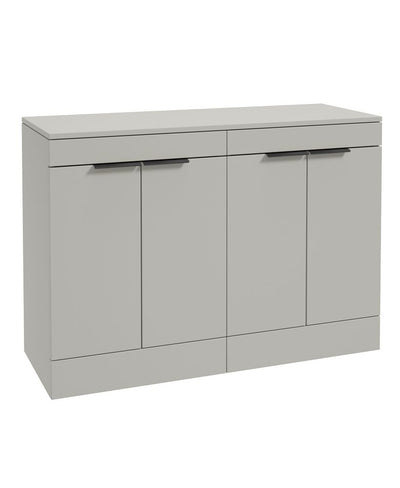 Stockholm Floorstanding 120Cm Four Door Countertop Unit Matt Arctic Grey-Matt Black Handle