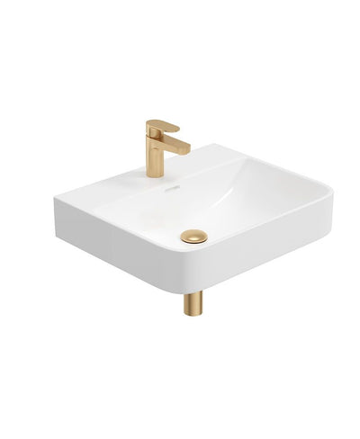 Horizon Square 55Cm 1Th Wash Basin & Bottle Trap Brushed Gold