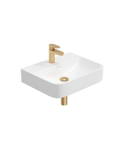 Horizon Square 50Cm 1Th Wash Basin & Bottle Trap Brushed Gold