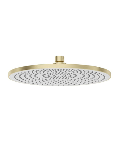 Sync Round 250Mm Abs White Face Plate Shower Head Brushed Gold