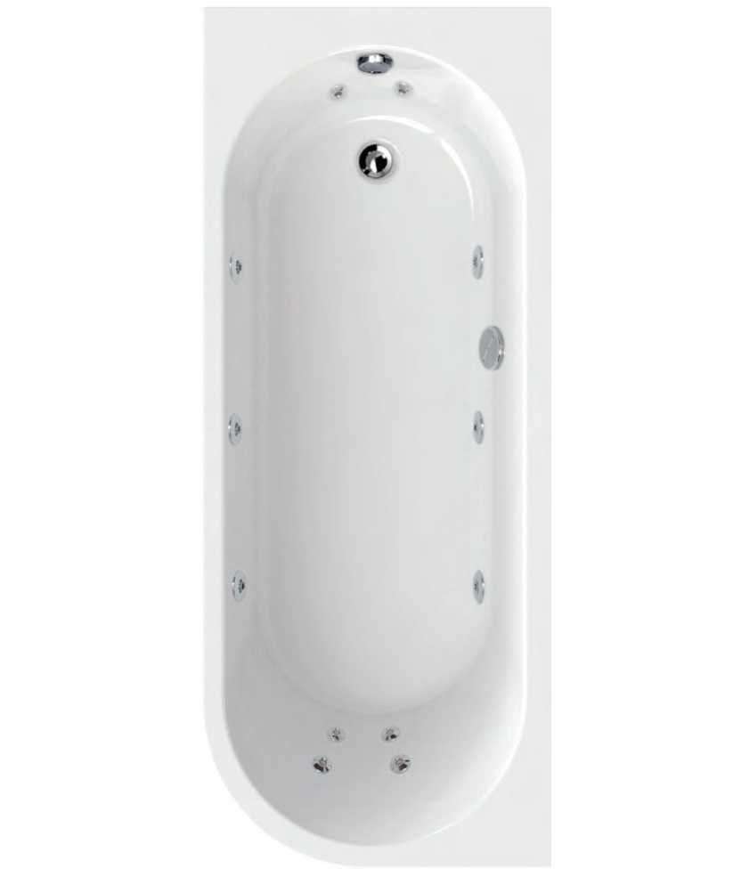 Arc 1800X800Mm Left Hand Single Ended 12 White Jet Whirlpool Bath & Panel White
