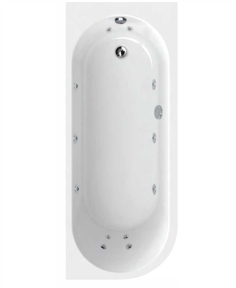 Arc 1800X800Mm Right Hand Single Ended 12 White Jet Whirlpool Bath & Panel White
