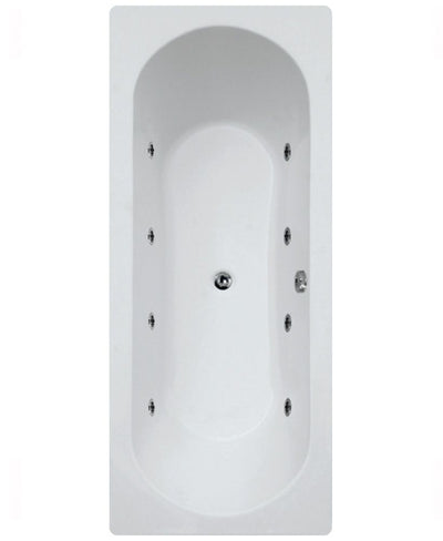 Clover 1700X750Mm Double Ended 8 White Jet Whirlpool Bath White