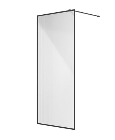 Mirage 1200Mm Matt Black Frame With Fluted Glass
