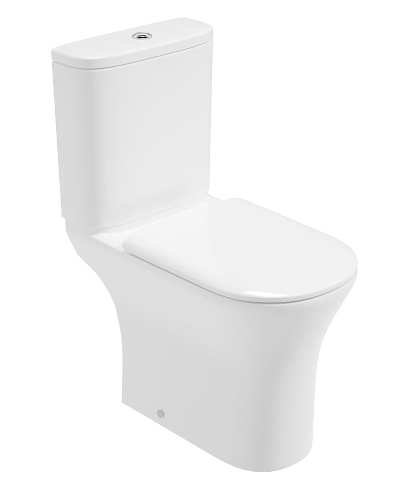 Pena Rimless Comfort Height Open Back Close Coupled Wc & Sequence Soft Close Seat