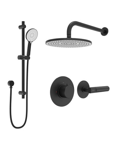 Hakk Thermostatic Shower Set 1 With Wall Arm Matt Black