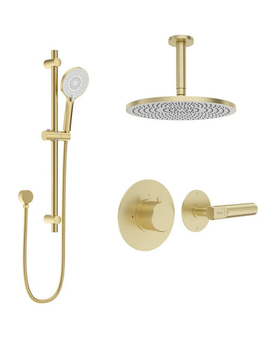 Hakk Thermostatic Shower Set 1 With Ceiling Arm Brushed Gold