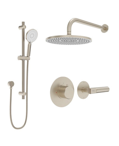 Hakk Thermostatic Shower Set 1 With Wall Arm Brushed Nickel
