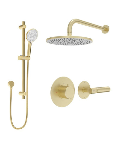 Hakk Thermostatic Shower Set 1 With Wall Arm Brushed Gold