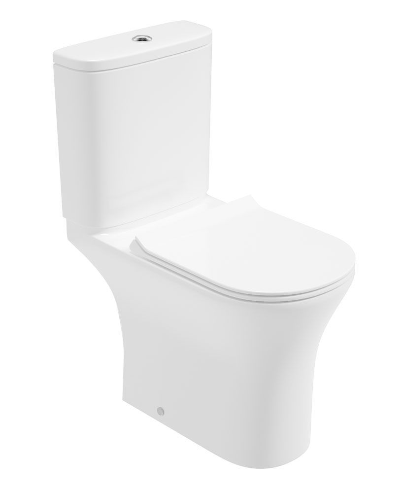 Pena Rimless Comfort Height Open Back Close Coupled  Wc & Sequence Slim Soft Close Seat