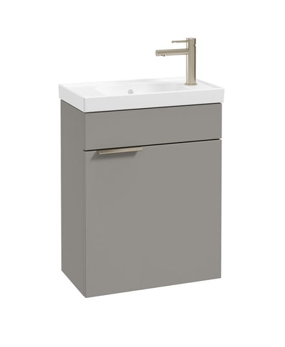 Stockholm Wall Hung 50Cm Single Door Cloakroom Unit Matt Khaki-Brushed Nickel Handle