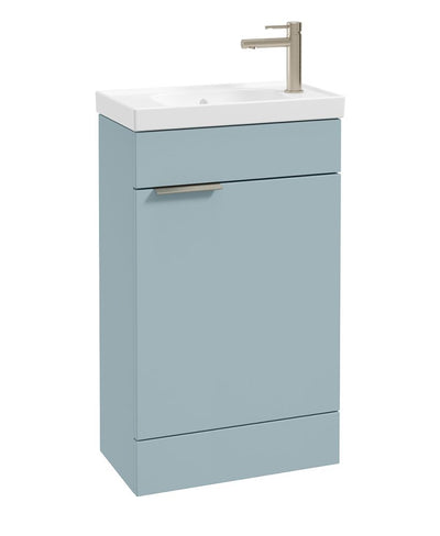 Stockholm Floorstanding 50Cm Single Door Cloakroom Unit Matt Morning Sky Blue-Brushed Nickel Handle