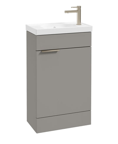 Stockholm Floorstanding 50Cm Single Door Cloakroom Unit Matt Khaki-Brushed Nickel Handle
