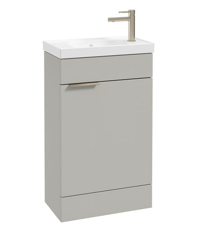 Stockholm Floorstanding 50Cm Single Door Cloakroom Unit Matt Arctic Grey-Brushed Nickel Handle