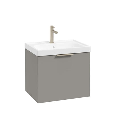 Stockholm Wall Hung 50Cm Single Drawer Unit Matt Khaki-Brushed Nickel Handle