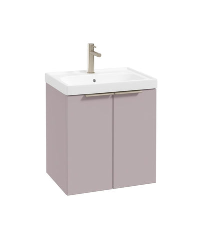 Stockholm Wall Hung 50Cm Two Door Unit Matt Cashmere Pink-Brushed Nickel Handles