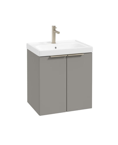 Stockholm Wall Hung 50Cm Two Door Unit Matt Khaki-Brushed Nickel Handles