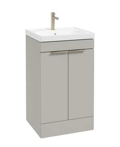 Stockholm Floorstanding 50Cm Two Door Unit Matt Arctic Grey-Brushed Nickel Handles