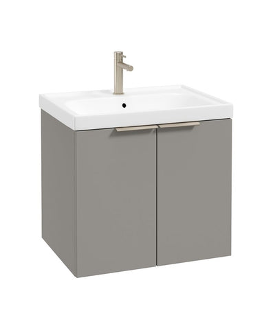 Stockholm Wall Hung 60Cm Two Door Unit Matt Khaki-Brushed Nickel Handles