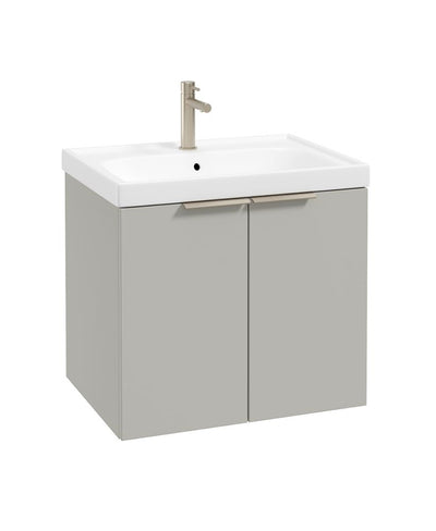 Stockholm Wall Hung 60Cm Two Door Unit Matt Arctic Grey-Brushed Nickel Handles