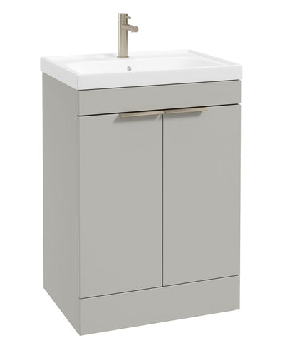 Stockholm Floorstanding 60Cm Two Door Unit Matt Arctic Grey-Brushed Nickel Handles