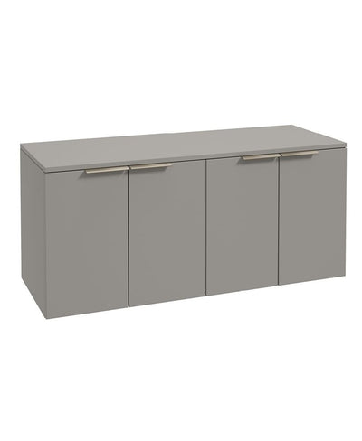 Stockholm Wall Hung 120Cm Four Door Countertop Unit Matt Khaki-Brushed Nickel Handle