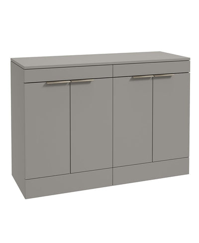 Stockholm Floorstanding 120Cm Four Door Countertop Unit Matt Khaki-Brushed Nickel Handle