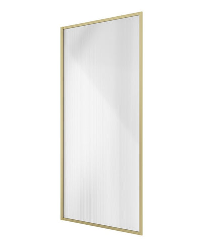 Mirage 800Mm Brushed Gold Frame With Fluted Glass Fixed Bath Screen