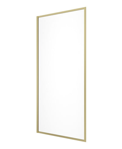 Mirage 800Mm Brushed Gold Frame With Clear Glass Fixed Bath Screen