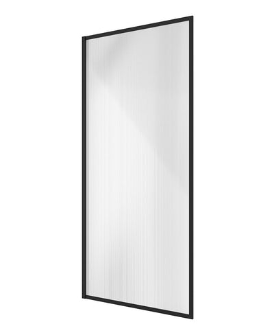 Mirage 800Mm Matt Black Frame With Fluted Glass Fixed Bath Screen