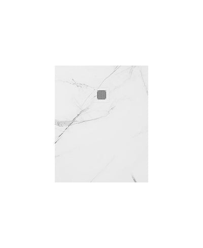 Unity Rectangle 1000X800Mm Shower Tray White Marble & Waste