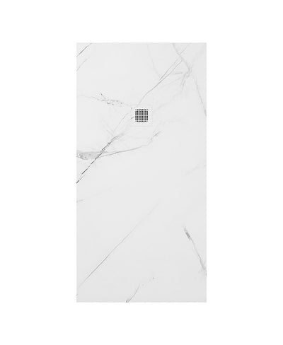 Unity Rectangle 1600X800Mm Shower Tray White Marble & Waste