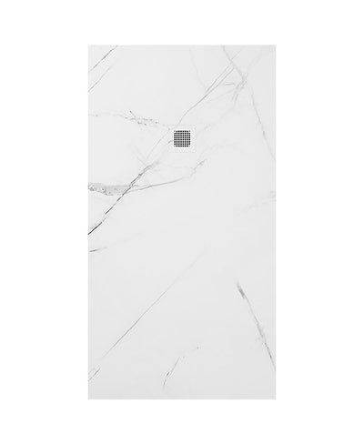 Unity Rectangle 1700X900Mm Shower Tray White Marble & Waste