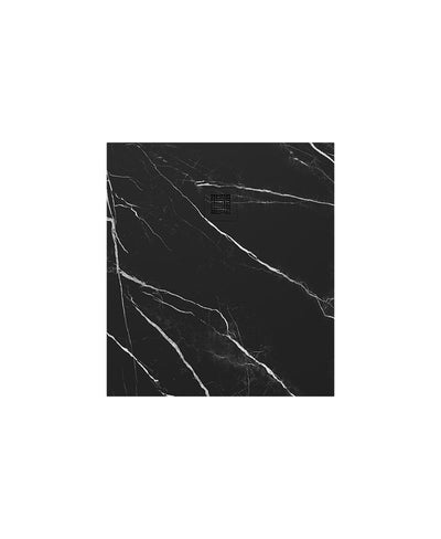 Unity Rectangle 1000X900Mm Shower Tray Black Marble & Waste