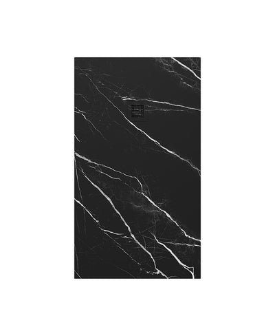 Unity Rectangle 1400X800Mm Shower Tray Black Marble & Waste