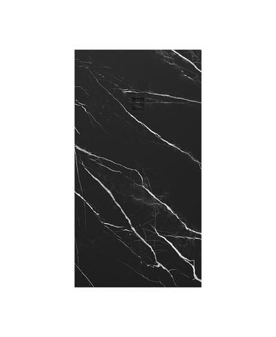 Unity Rectangle 1500X800Mm Shower Tray Black Marble & Waste