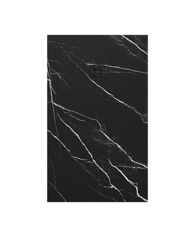 Unity Rectangle 1500X900Mm Shower Tray Black Marble & Waste