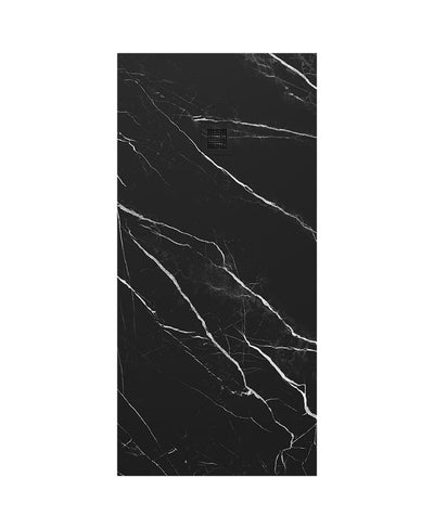 Unity Rectangle 1700X800Mm Shower Tray Black Marble & Waste