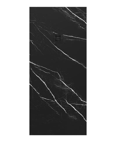 Unity Rectangle 1800X800Mm Shower Tray Black Marble & Waste