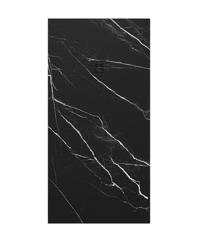 Unity Rectangle 1800X900Mm Shower Tray Black Marble & Waste