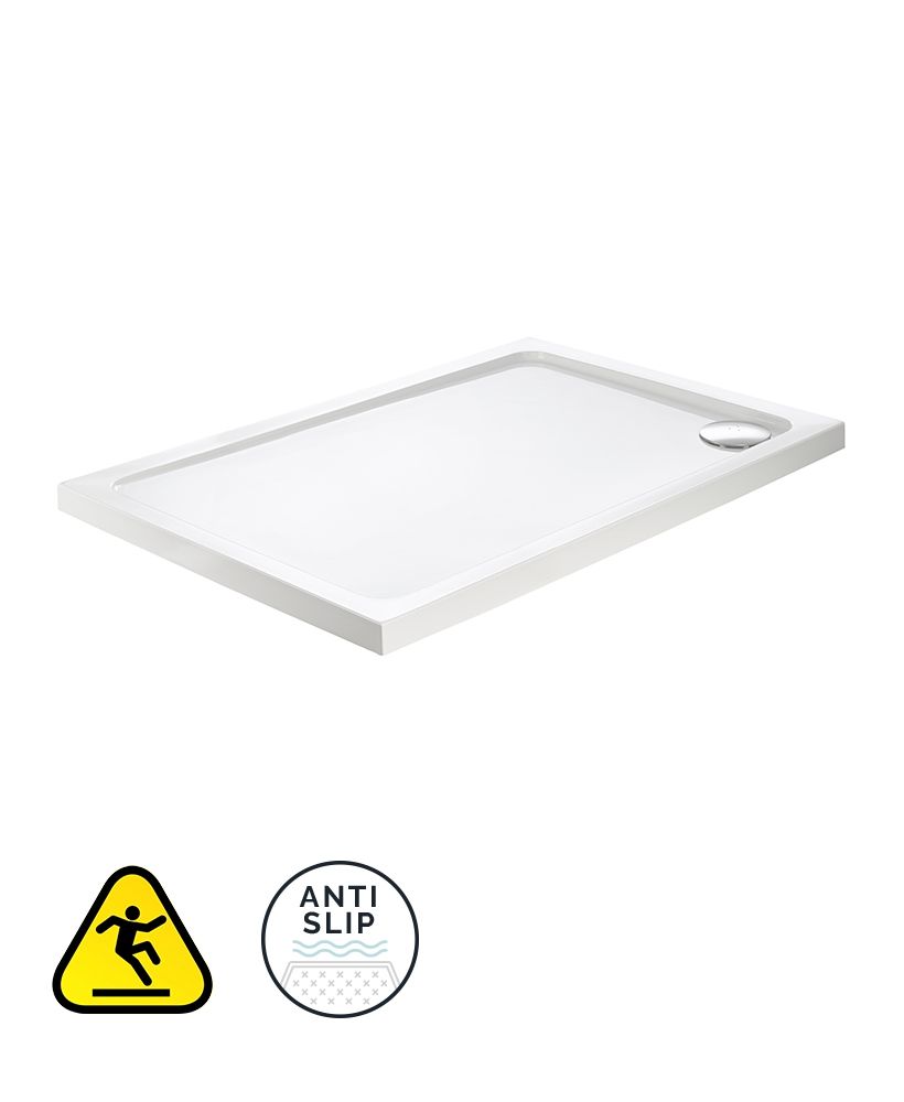 Kristal Secure Rectangle 1700X760Mm Low Profile Class C Anti Slip Shower Tray & Waste