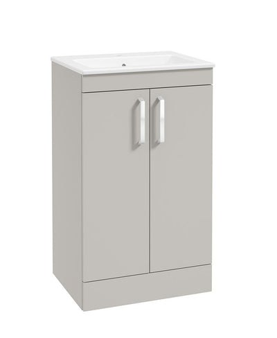 Corta Floorstanding 50Cm Two Door Unit Morning Mist-Chrome Handles