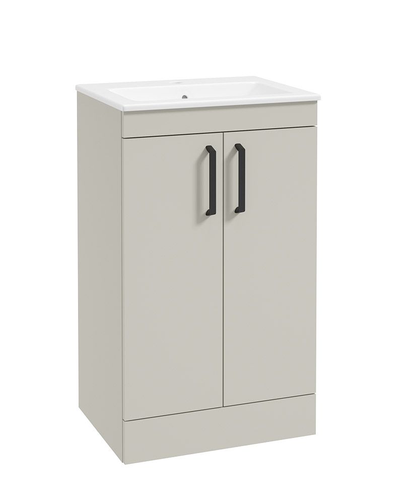 Corta Floorstanding 50Cm Two Door Unit Whispering Willow-Black Handles